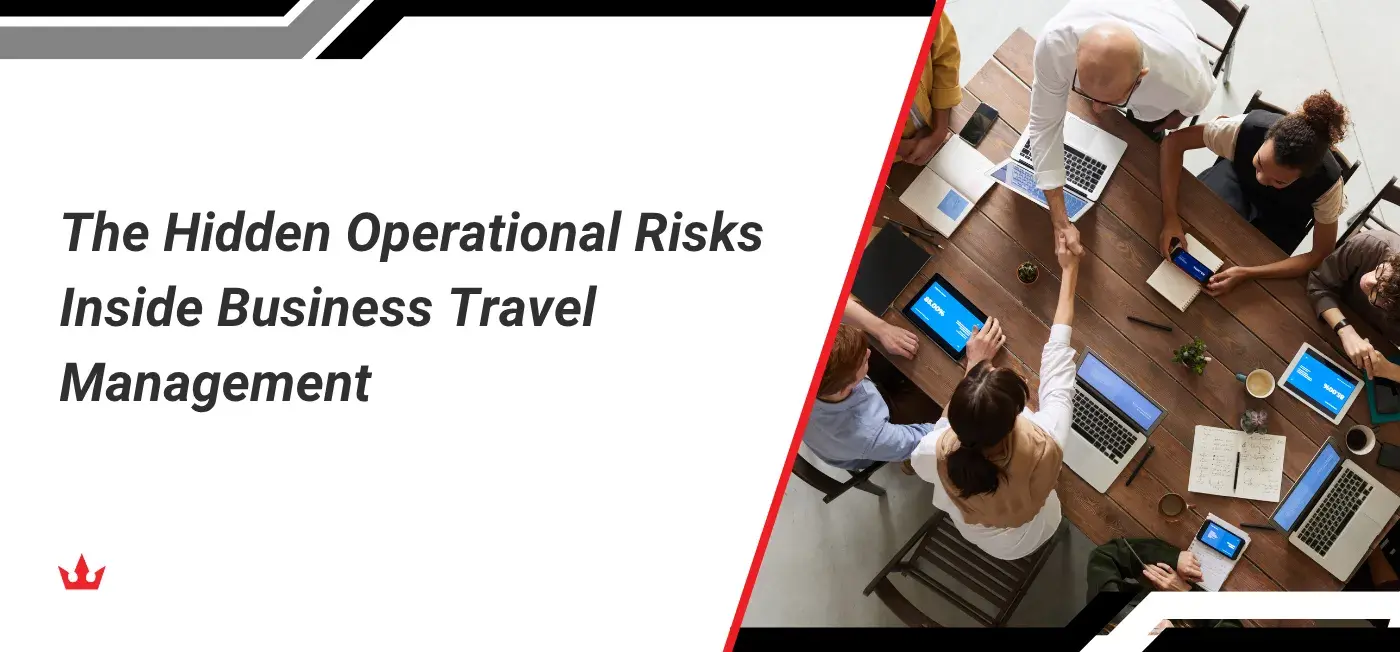 Corporate travel manager monitoring schedules, compliance reports, and safety alerts to manage travel risks.